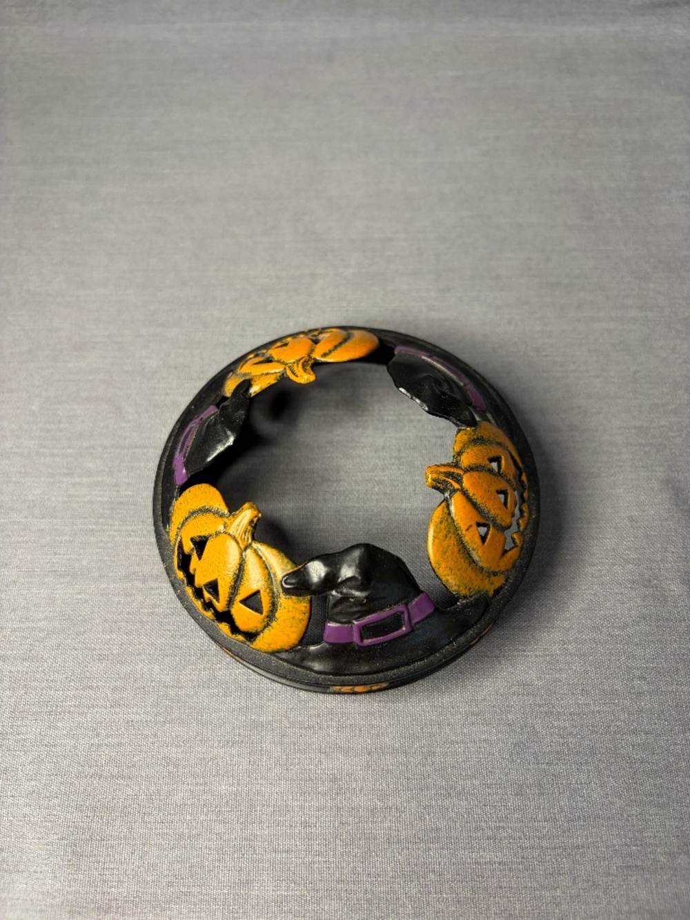 Yankee Candle Halloween Illuma-Lid Jar Candle Topper 2012 Pumpkins Witch Hats
